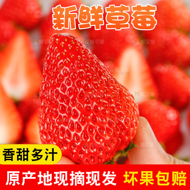手里捧着草莓