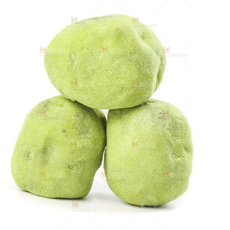 白底上的抹茶味奶枣