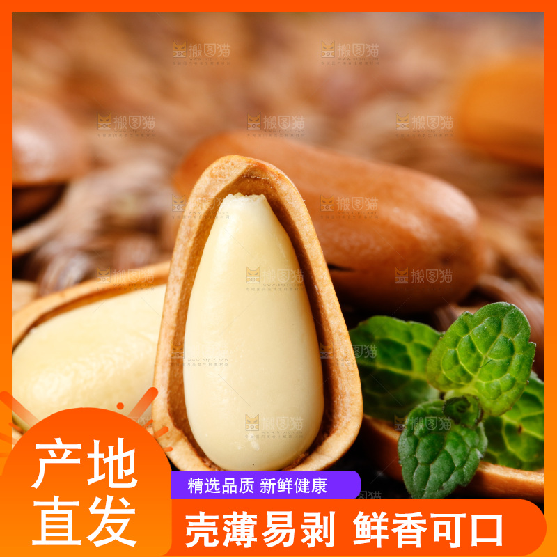 深底上摆放着松子