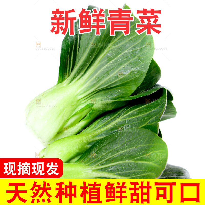 白底上放着青菜