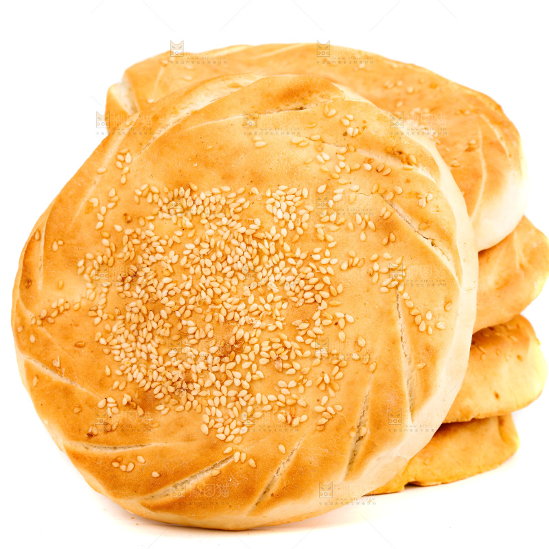 白底上放着烧饼