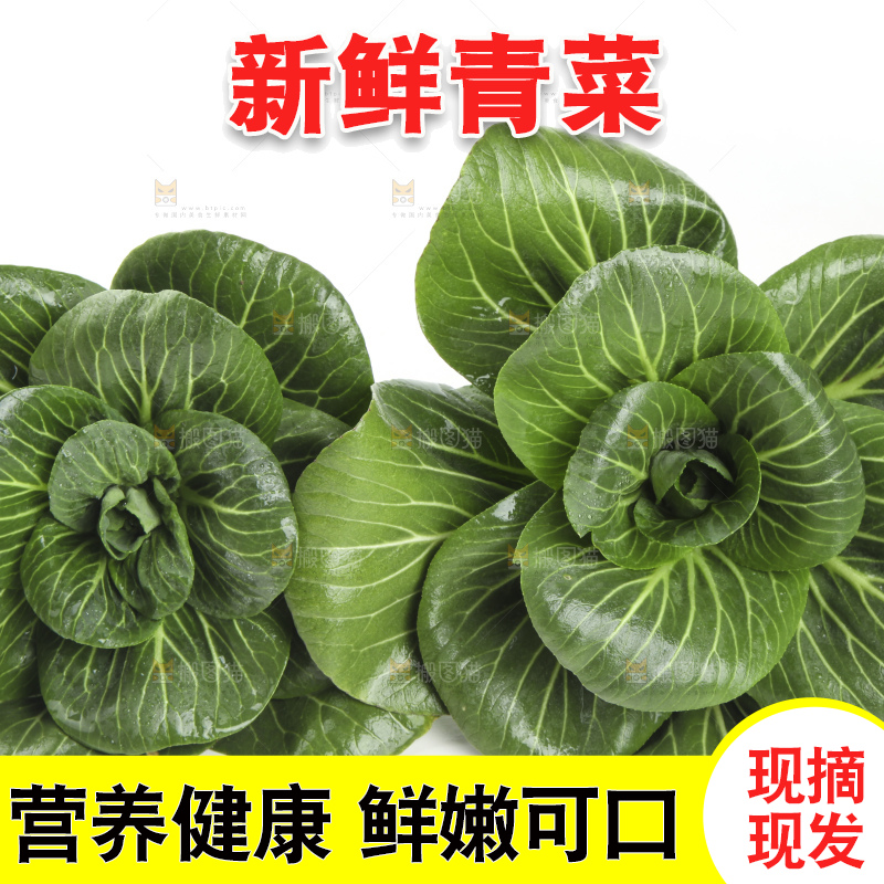 白底上放着上海青
