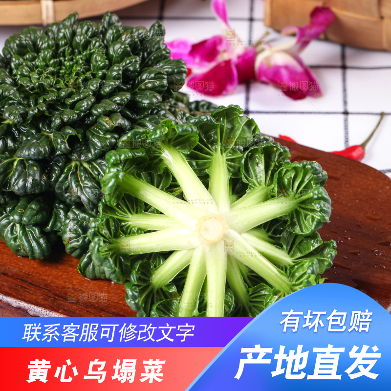 木板上的乌塌菜