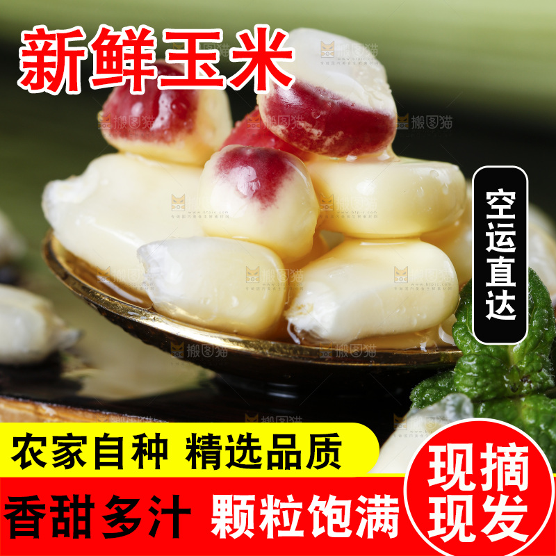 勺子里的花糯玉米粒