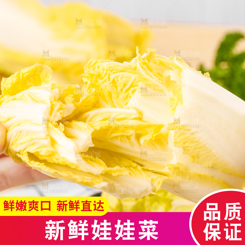 白格子底上的农家自种娃娃菜