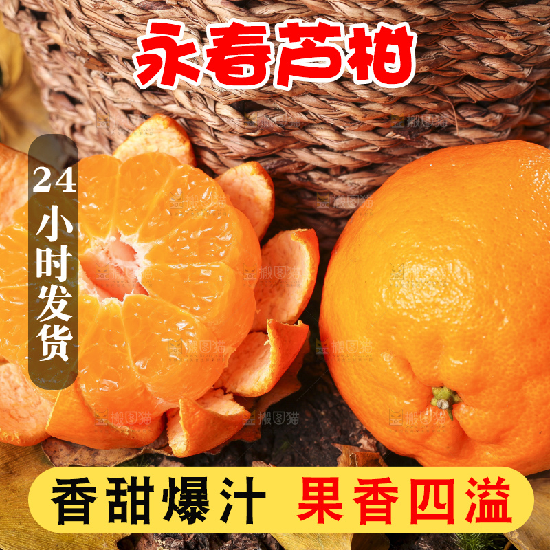 篮子里装着新鲜芦柑