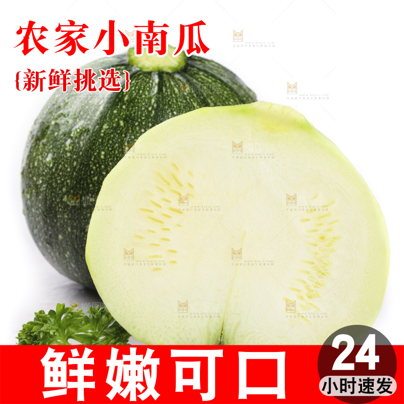 白底上摆放着花皮小南瓜