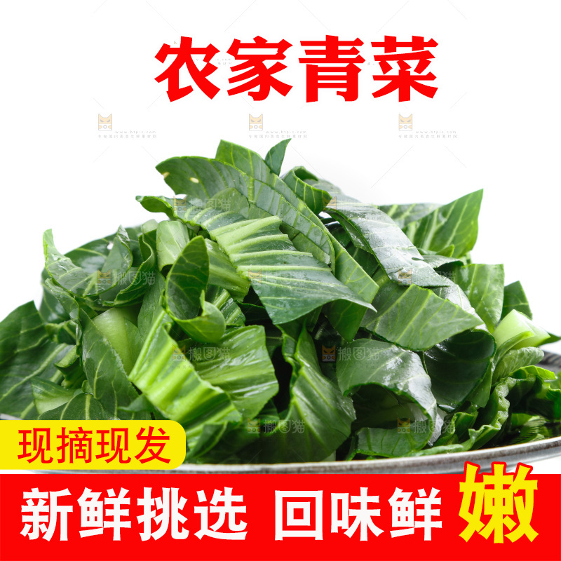白底上放着青菜