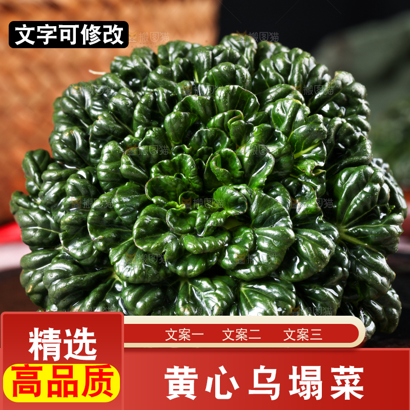 盘子里装着农家乌塌菜