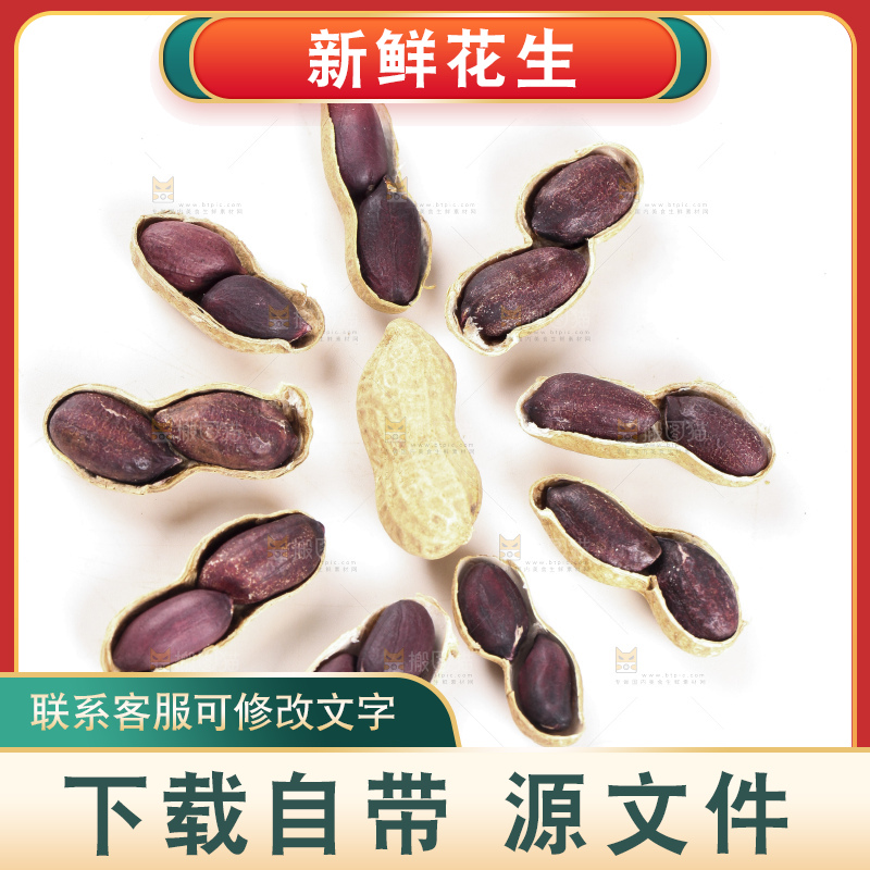 白底上的黑皮花生