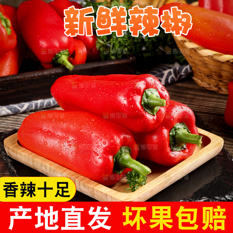 盘子里装着新鲜红辣椒