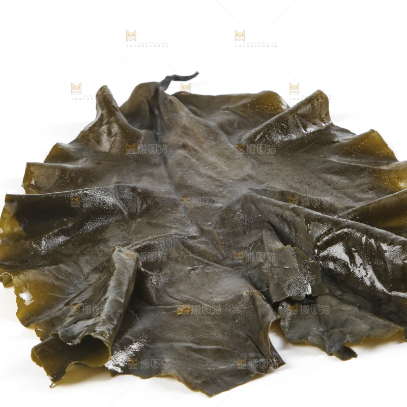 白底上摆放着盐渍干海带