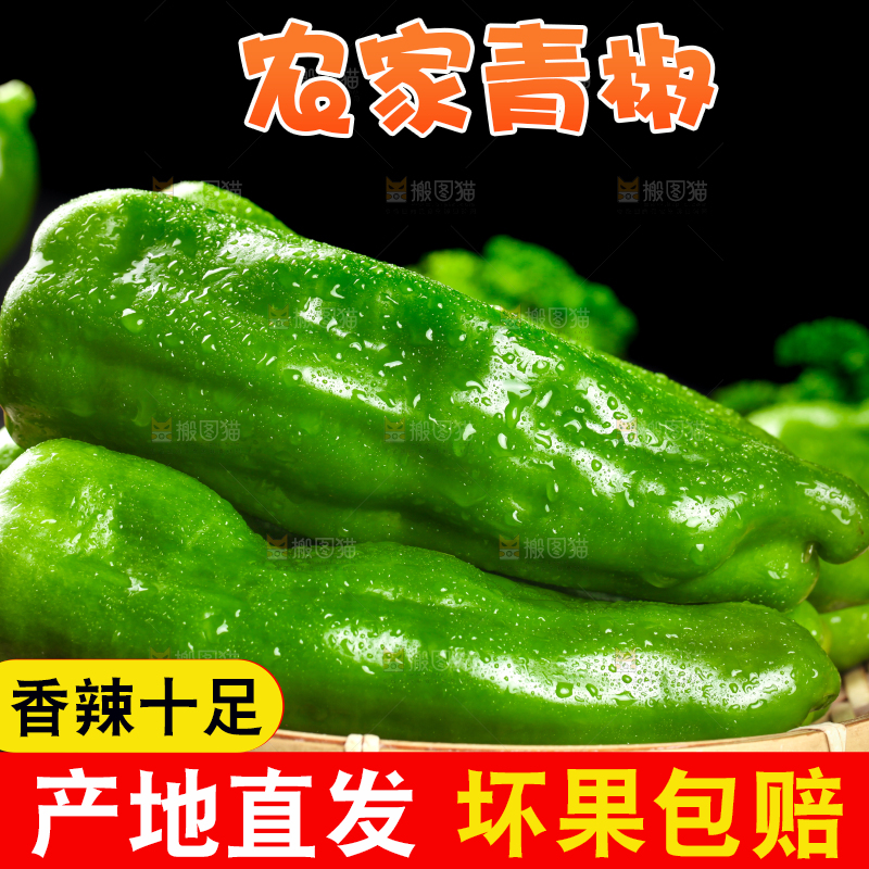 盘子里的薄皮青椒