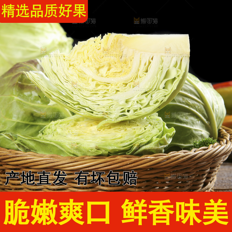 木板上摆放着卷心菜