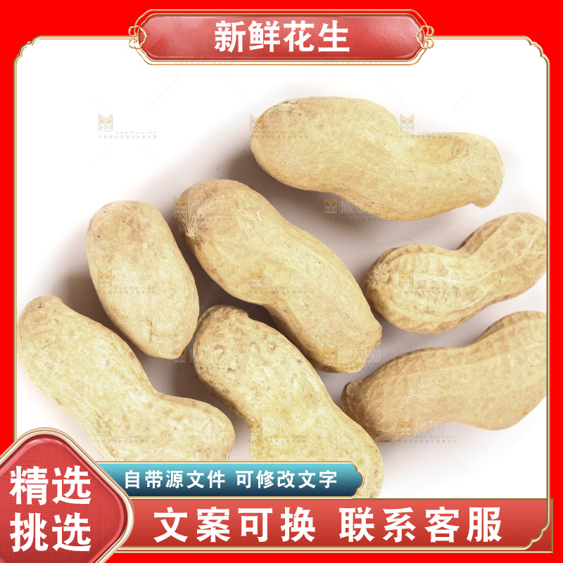 白底上的黑皮花生