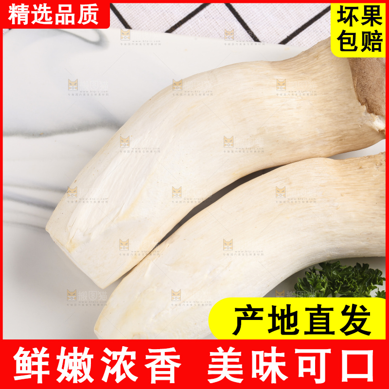 石板上摆放着鸡腿菇