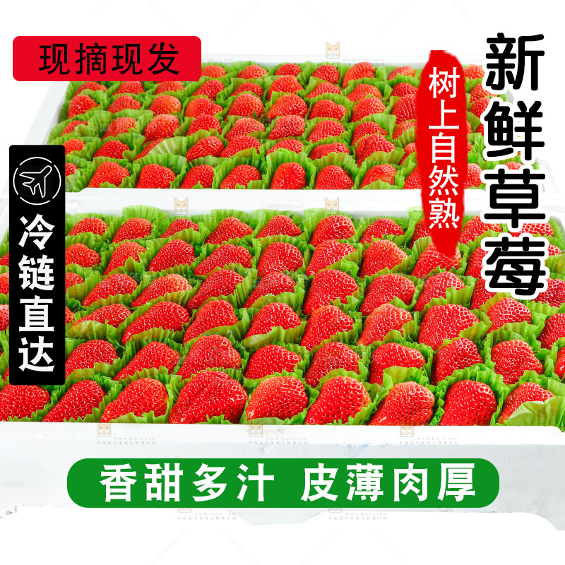 箱子里的新鲜草莓