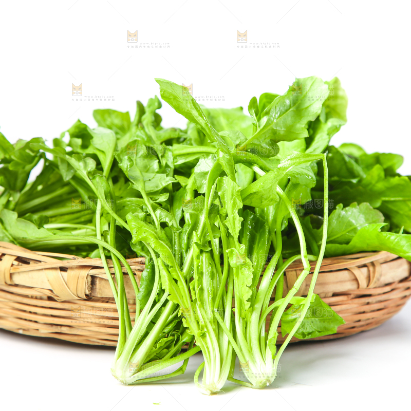 篮子里装着芥菜