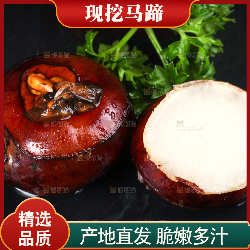 黑石板上的荸荠