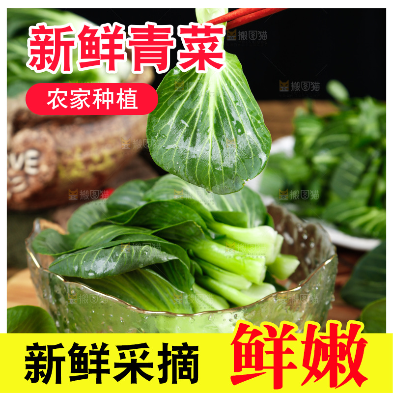 木板上放着上海青