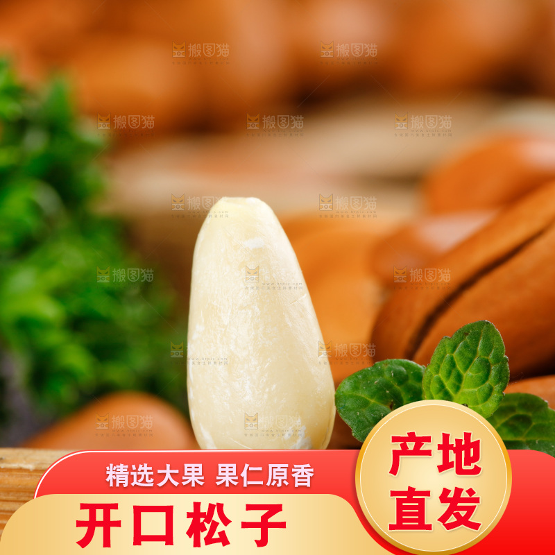 深底上摆放着松子
