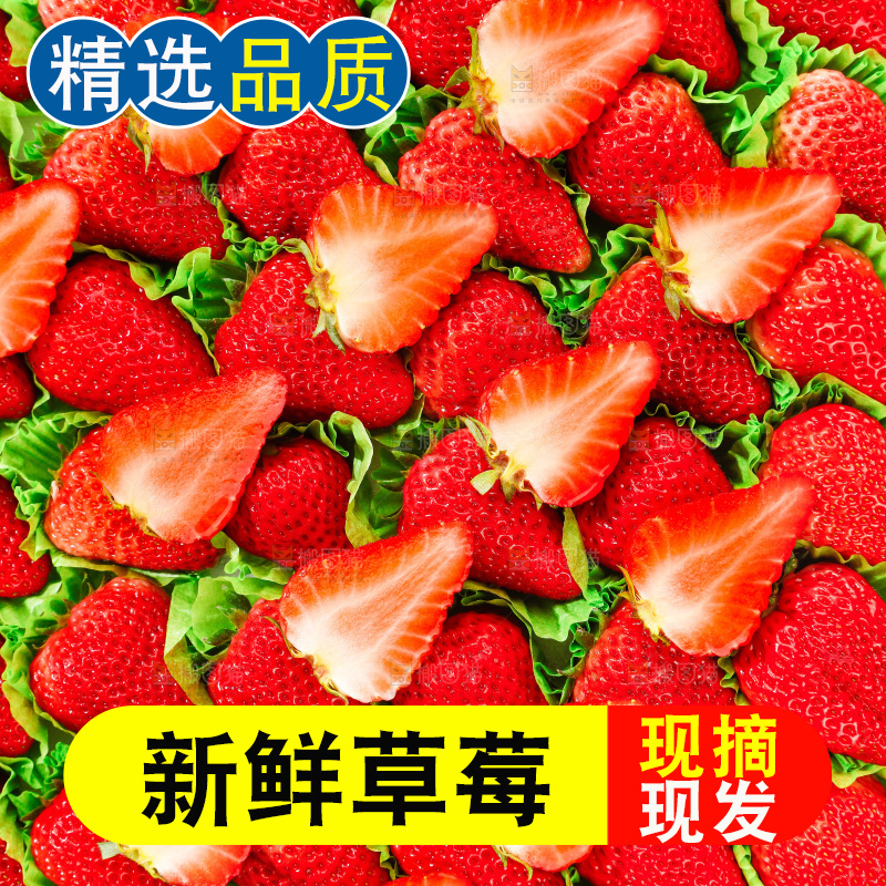 箱子里的新鲜草莓