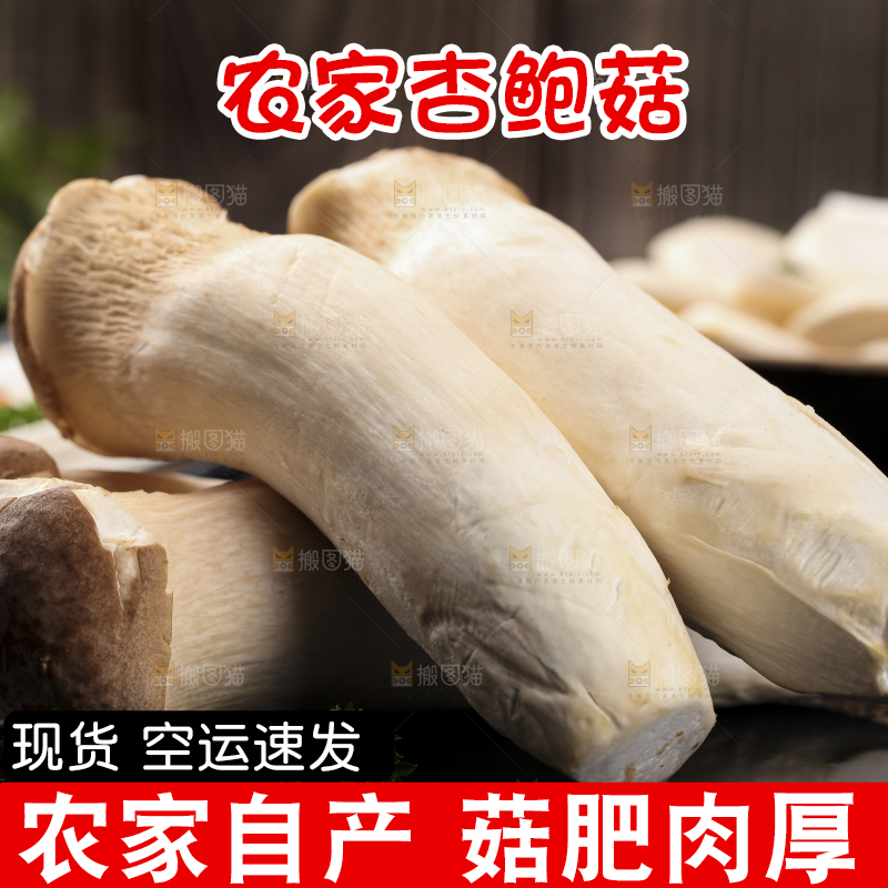 黑石板上的杏鲍菇