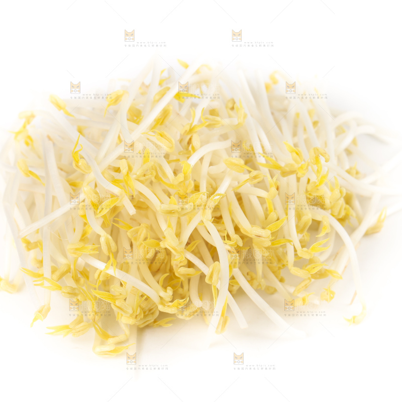 白底上放着绿豆芽