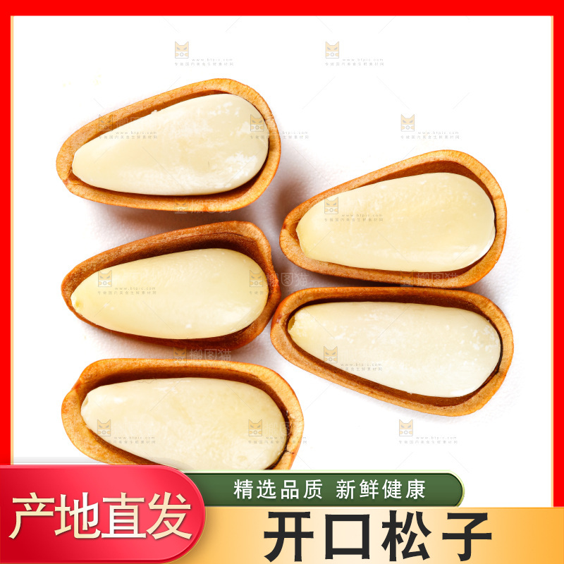 白底上的开口松子
