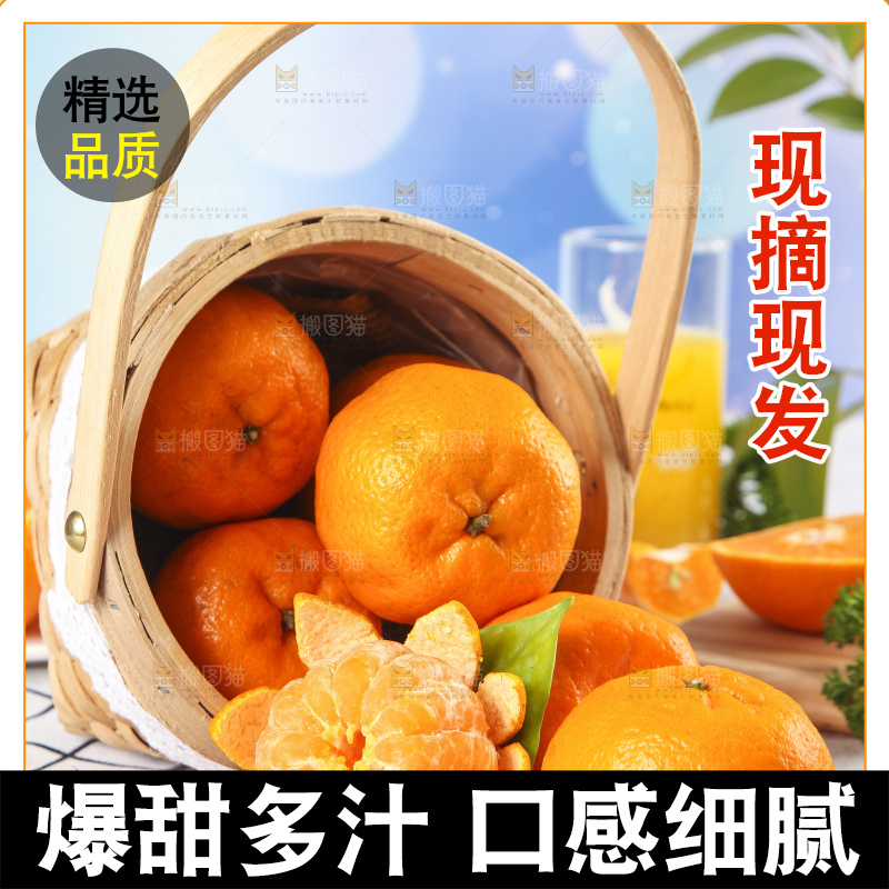 篮子里装着新鲜芦柑