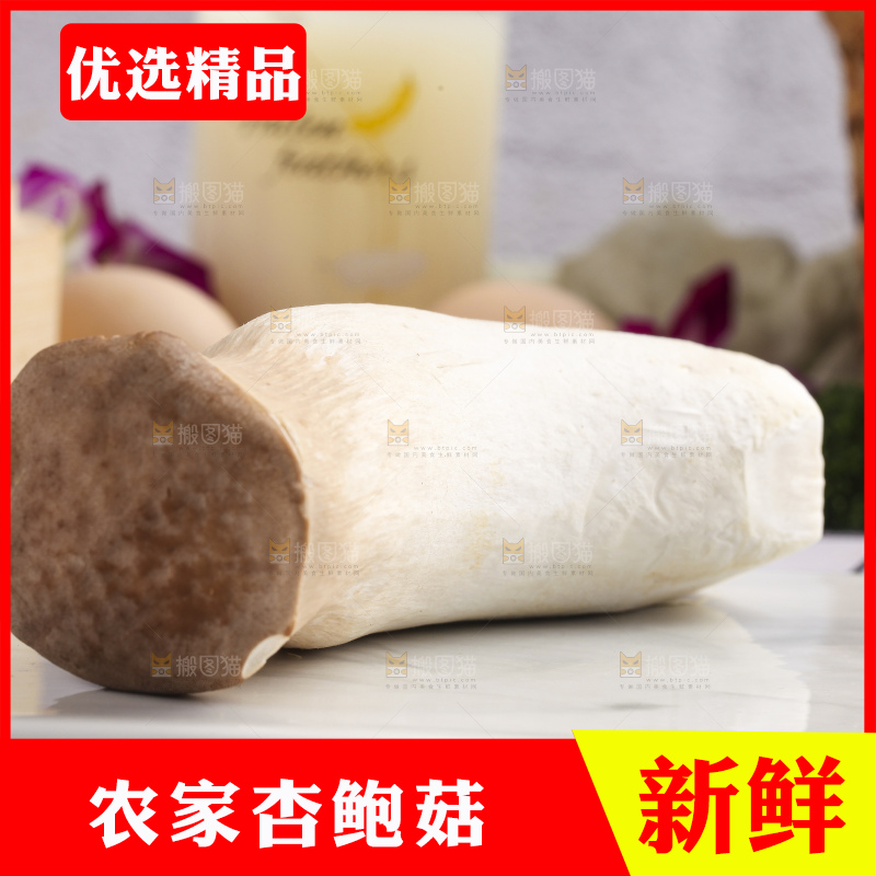 石板上摆放着鸡腿菇