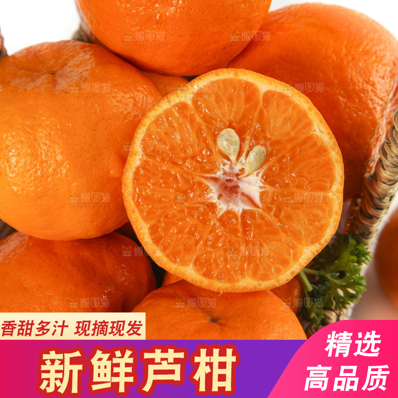 篮子里装着新鲜芦柑