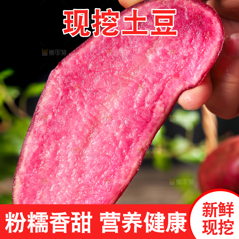 手里拿着云南红土豆