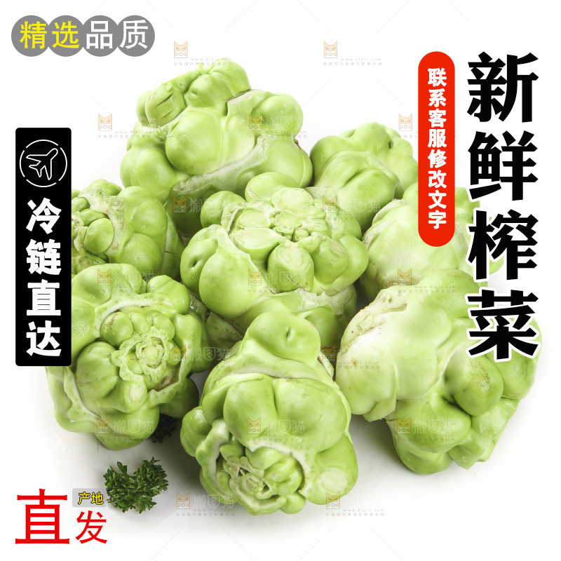 白底上放着芥菜头