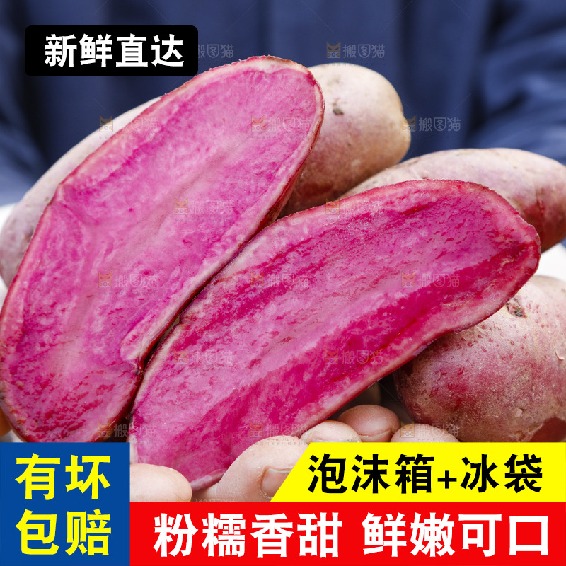 手里拿着新鲜红土豆