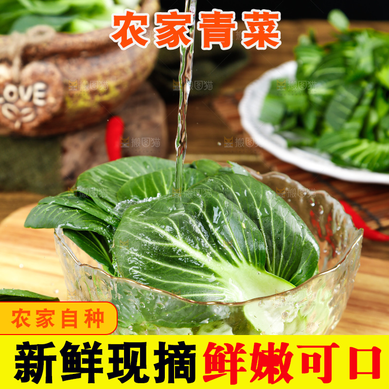 木板上放着上海青