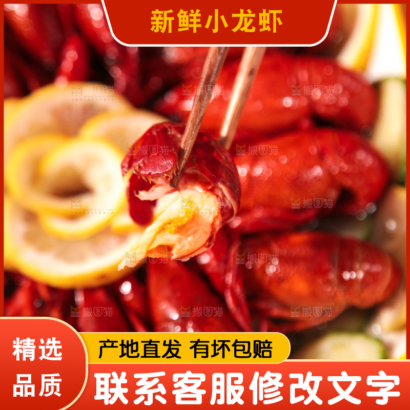 筷子夹着龙虾