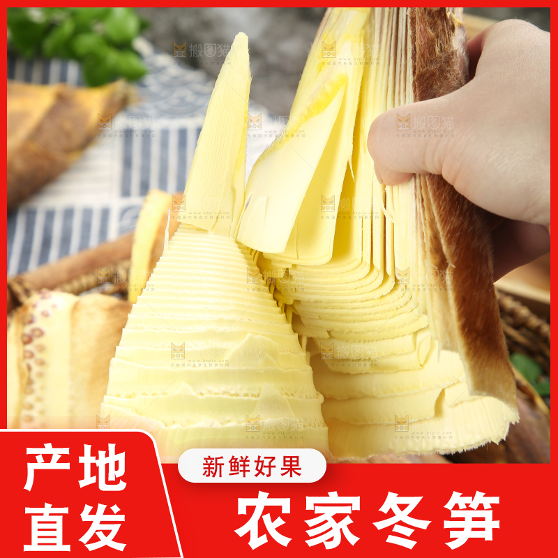 手拿切开的临安冬笋