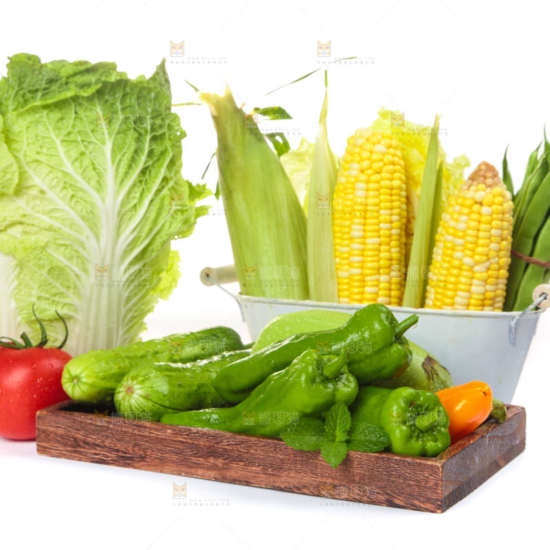 白底上的蔬菜纹理