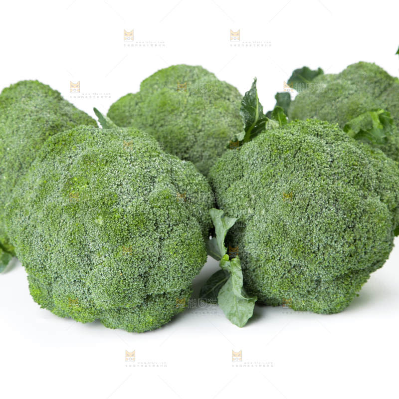 白底上的新鲜西兰花