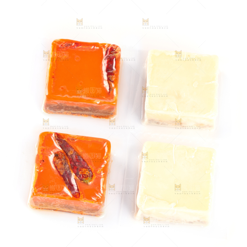 白底上的鸳鸯火锅底料