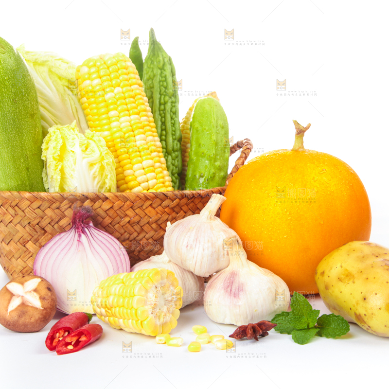 白底上的蔬菜纹理