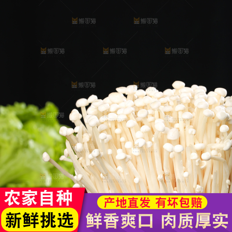 深底上放着一碗金针菇