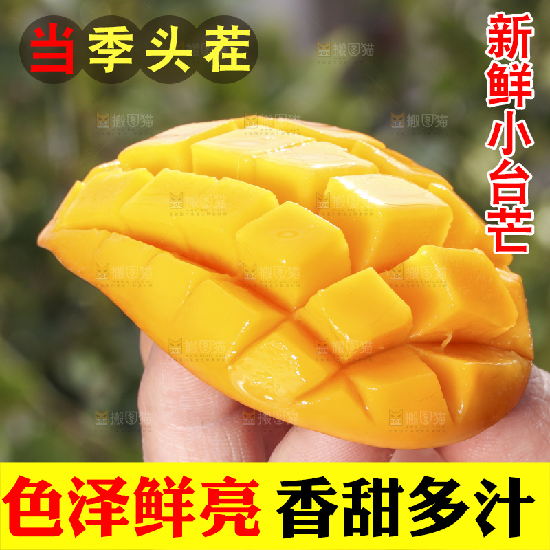 手拿切开的迷你小台芒