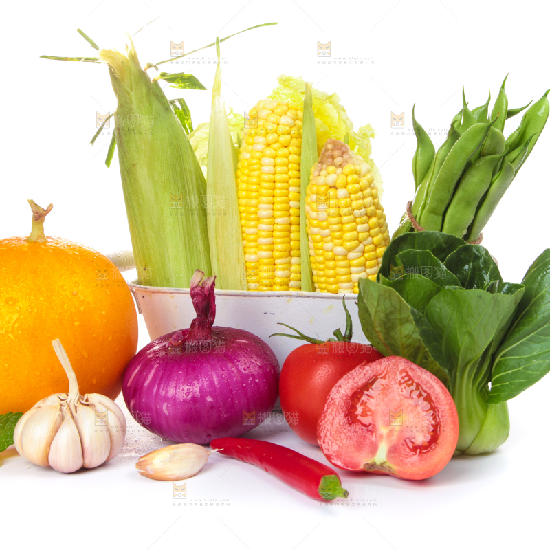 白底上的蔬菜纹理