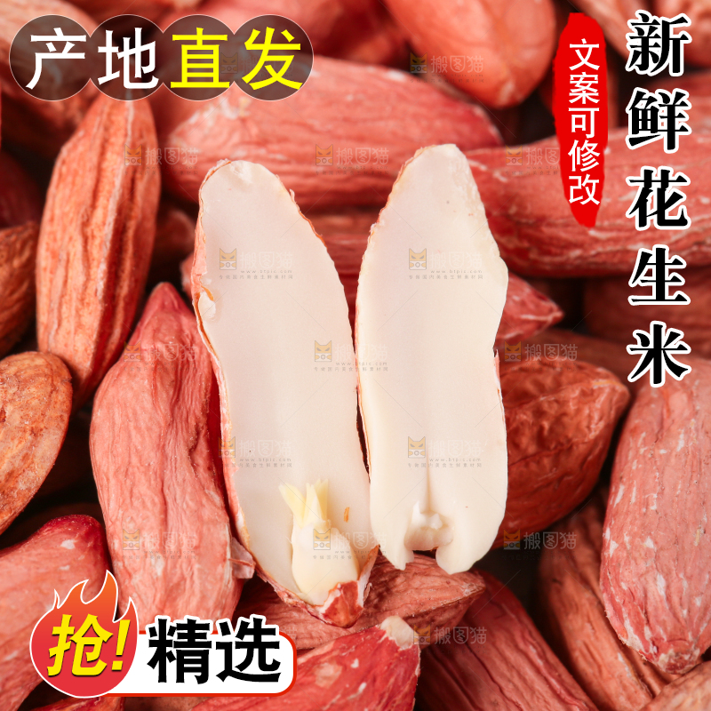 白底上摆放着小花生米
