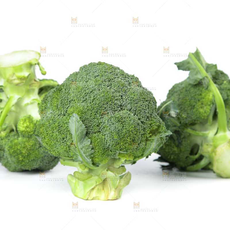 白底上的花椰菜