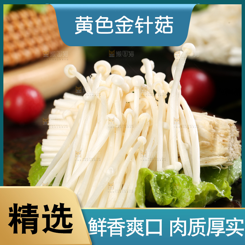 深底上的新鲜金针菇
