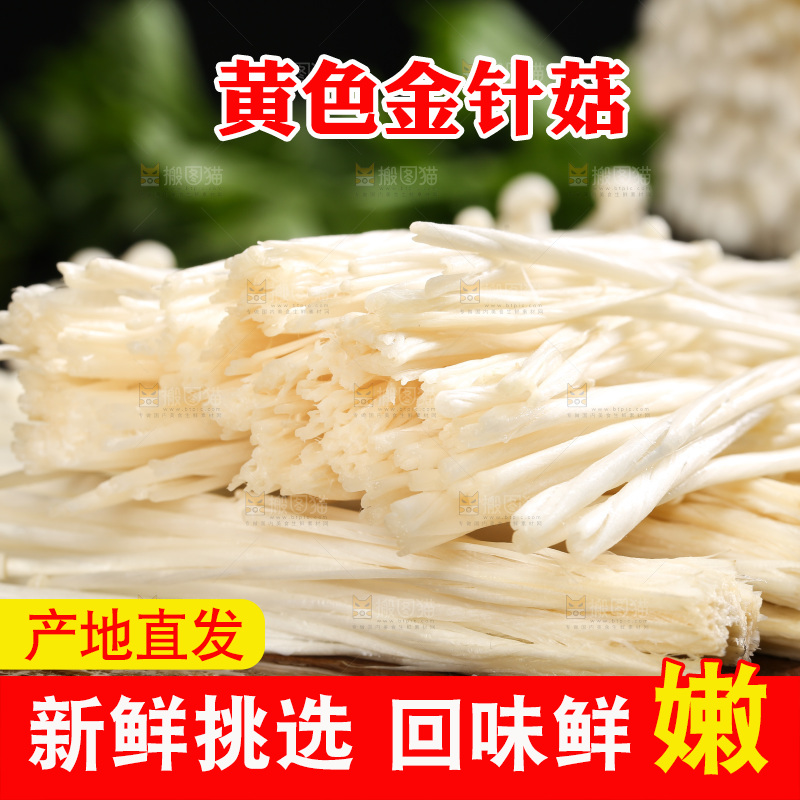 深底上的新鲜金针菇
