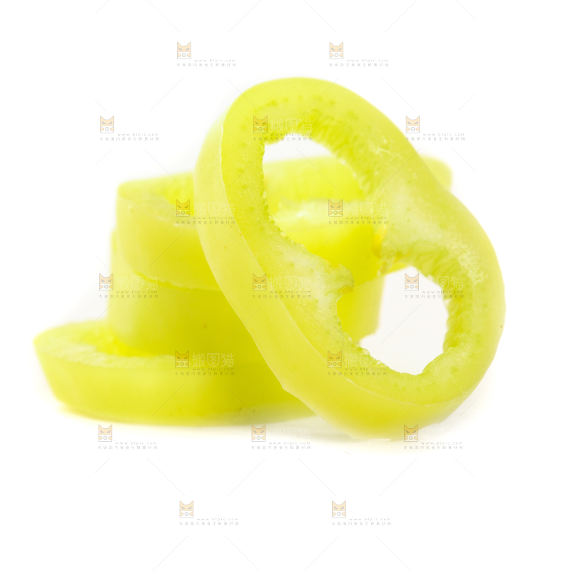 白底上的水果辣椒